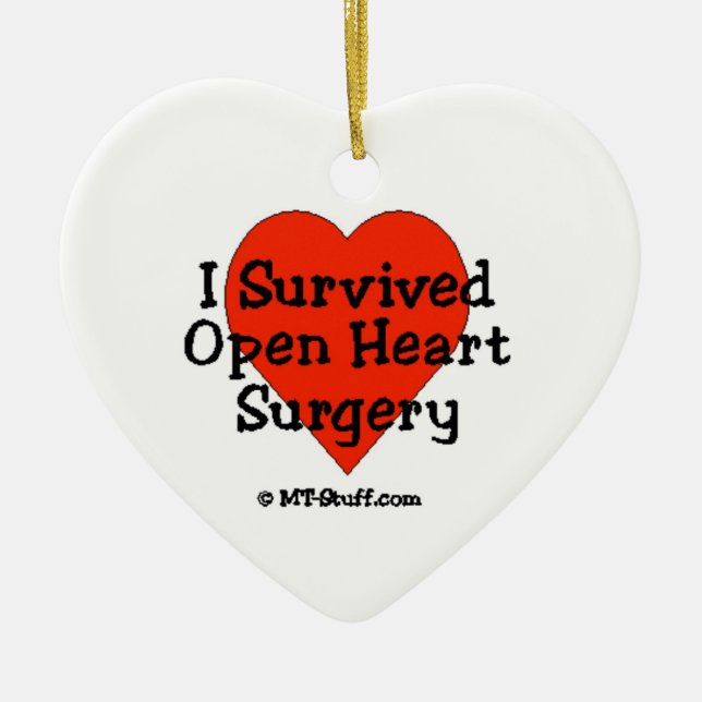 I Survived Open Heart Surgery Ceramic Ornament (Front)