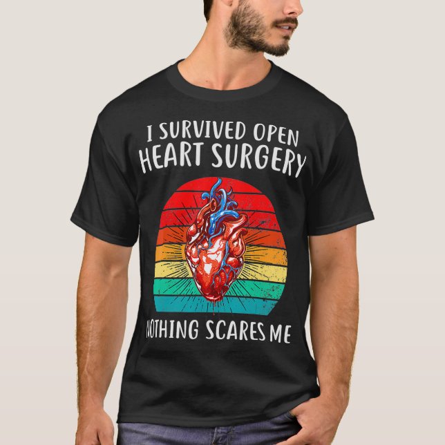 I Survived Open Heart Surgery Gifts Recovery Men T-Shirt (Front)