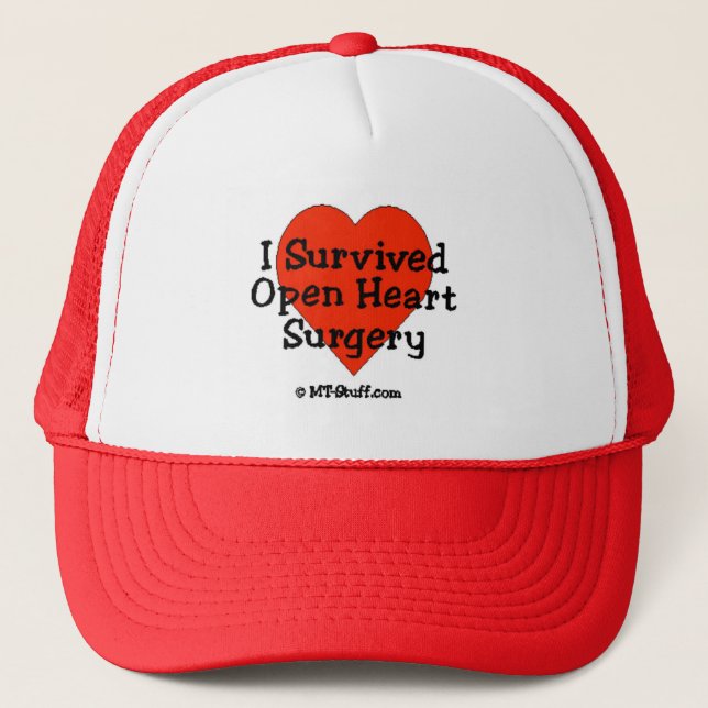 I Survived Open Heart Surgery Trucker Hat (Front)