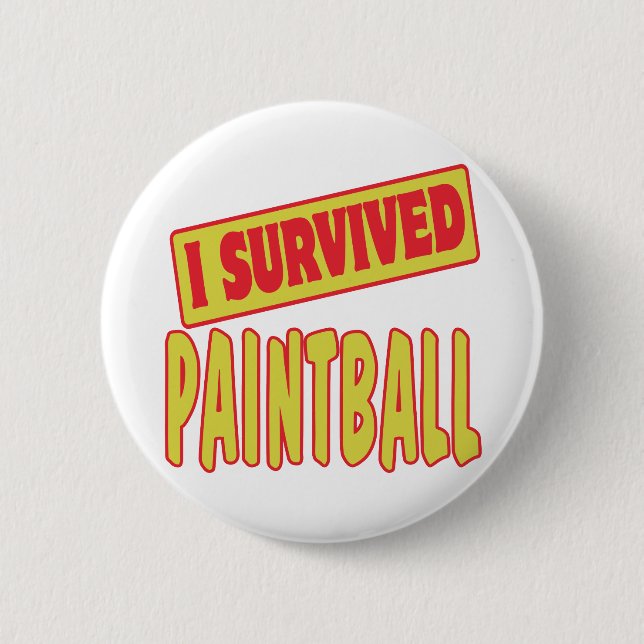 I SURVIVED PAINTBALL 6 CM ROUND BADGE (Front)