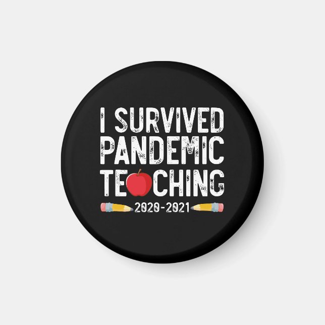 I Survived Pandemic Teaching 2020 2021 Apple Magnet (Front)