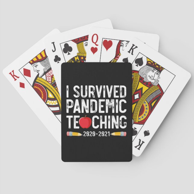I Survived Pandemic Teaching 2020 2021 Apple Playing Cards (Back)