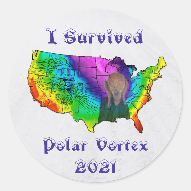 I Survived Polar Vortex 2021 Classic Round Sticker (Front)