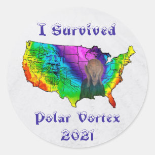 I Survived Polar Vortex 2021 Classic Round Sticker