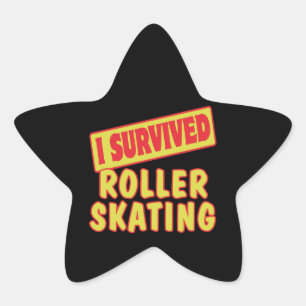 I SURVIVED ROLLER SKATING STAR STICKER