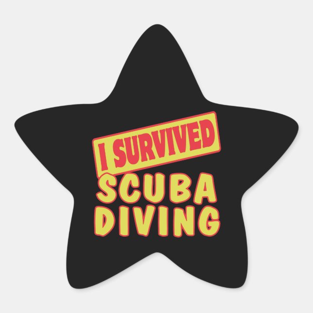 I SURVIVED SCUBA DIVING STAR STICKER (Front)