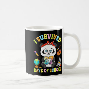 I Survived Six Seven Days Of School Cute Panda Stu Coffee Mug