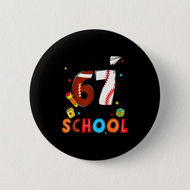 I Survived Sixty Seven Days Of School Funny Baseba 6 Cm Round Badge (Front)
