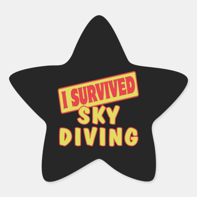 I SURVIVED SKYDIVING STAR STICKER (Front)