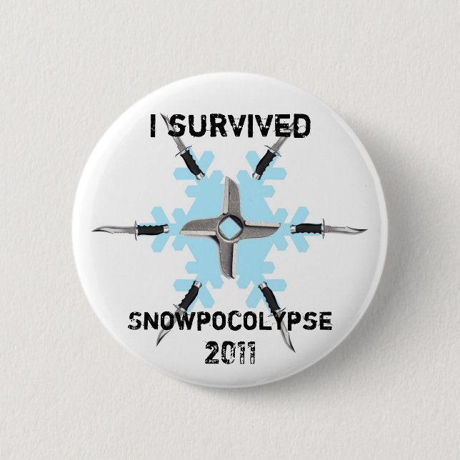 I Survived Snowpocolypse 2011 6 Cm Round Badge (Front)