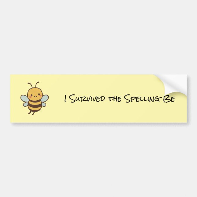 I Survived Spelling Be Funny Bee Bumper Sticker (Front)