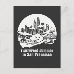 I Survived Summer in San Francisco City California Postcard