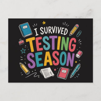 I Survived Testing Season School Humour Holiday Postcard