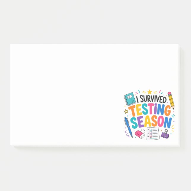 I Survived Testing Season School Humour Post-it Notes (Front)