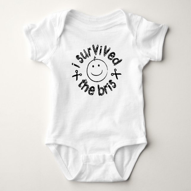 I Survived The Bris Baby Bodysuit (Front)