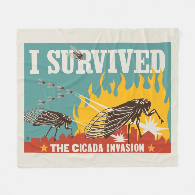 I Survived the Cicada Invasion Fleece Blanket (Front (Horizontal))