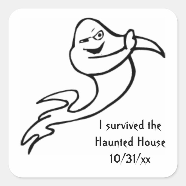 I survived the Haunted House Ghost Sticker (Front)