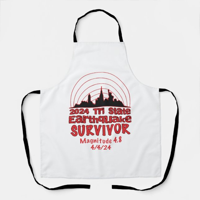 I Survived the NYC Earthquake Quake Tri State 2024 Apron (Front)