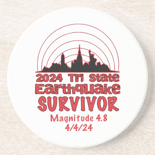 I Survived the NYC Earthquake Quake Tri State 2024 Coaster (Front)
