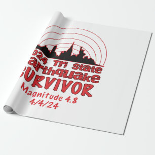 I Survived the NYC Earthquake Quake Tri State 2024 Wrapping Paper