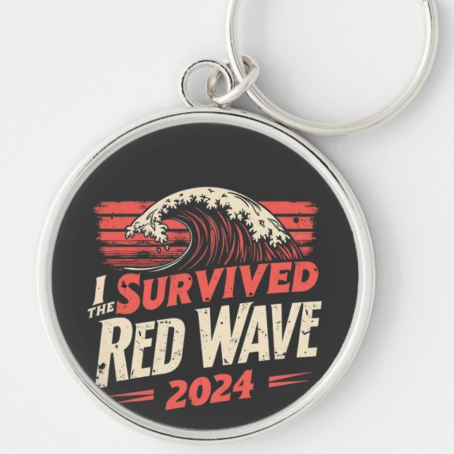 I Survived the Red Wave 2024 Trump Won Inaguration Key Ring (Front)