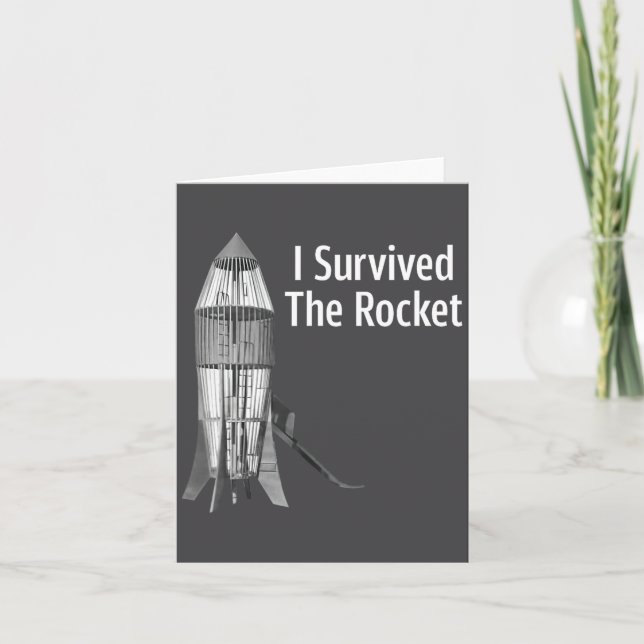 I Survived The Rocket Funny Apparel  Card (Front)