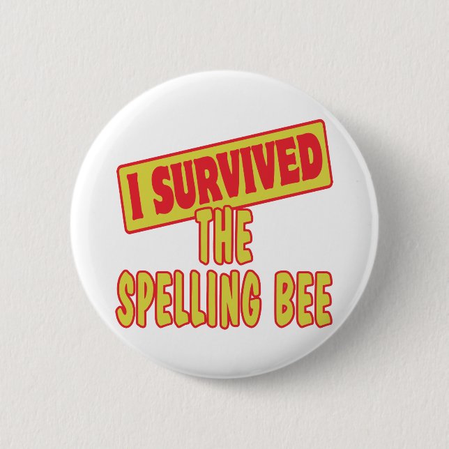 I SURVIVED THE SPELLING BEE 6 CM ROUND BADGE (Front)