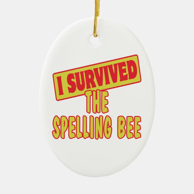 I SURVIVED THE SPELLING BEE CERAMIC TREE DECORATION (Front)