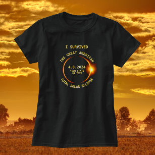 I Survived the Total Solar Eclipse 4/8/2024 USA T-Shirt