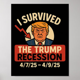 I Survived The Trump Recession Funny Poster