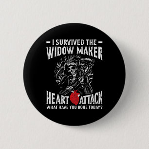 I Survived The Widow Maker Heart Attack Heart Dise 6 Cm Round Badge