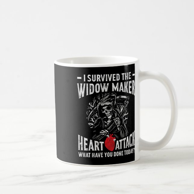I Survived The Widow Maker Heart Attack Heart Dise Coffee Mug (Right)