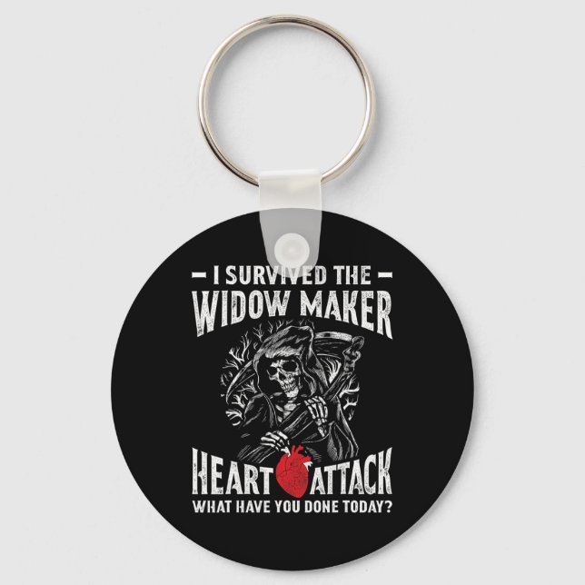 I Survived The Widow Maker Heart Attack Heart Dise Key Ring (Front)