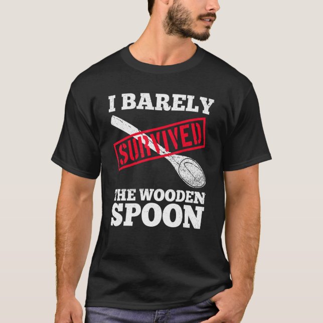 I Survived The Wooden Spoon Funny Adult Humour Men T-Shirt (Front)