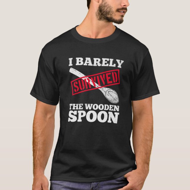 I Survived The Wooden Spoon Funny Adult Humour Men T-Shirt (Front)