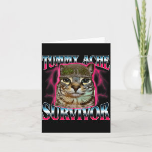 I Survived Today's Funny Tummy Ache Survivor Cat M Card