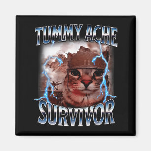 I Survived Today's Tummy Ache Survivor Funny Cat M Magnet