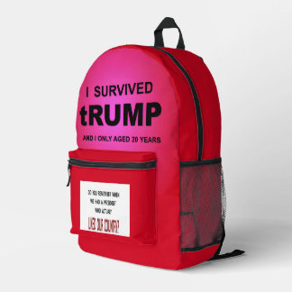 I Survived tRUMP Printed Backpack