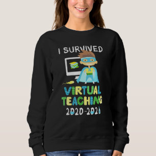 I Survived Virtual Teaching Boys Superhero Teacher Sweatshirt