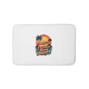I Swallow Saucy Wieners Funny Adult Joke Hot Dogs Bath Mat
