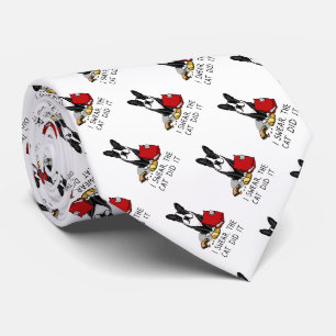 I Swear, the Cat Did It Boston Terrier (black) Tie