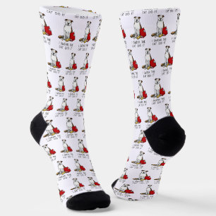 I Swear the Cat Did It Pit Bull (lt brindle/wh3) Socks