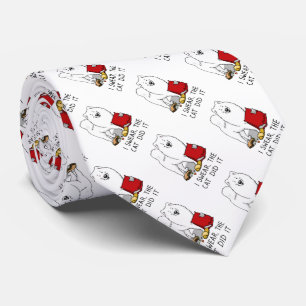I Swear the Cat Did It Samoyed Dog Messy Funny Tie