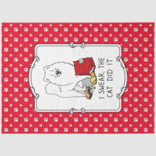 I Swear, the Cat Did It Samoyed Dog Tissue Paper