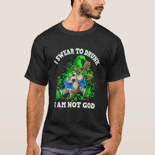 I Swear To Drunk Gnome Drinking Lover Happy St Pat T-Shirt
