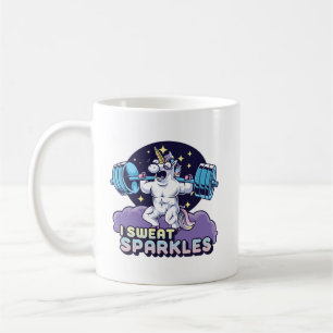 I Sweat Sparkles Funny Lifting Gym Workout Unicorn Coffee Mug