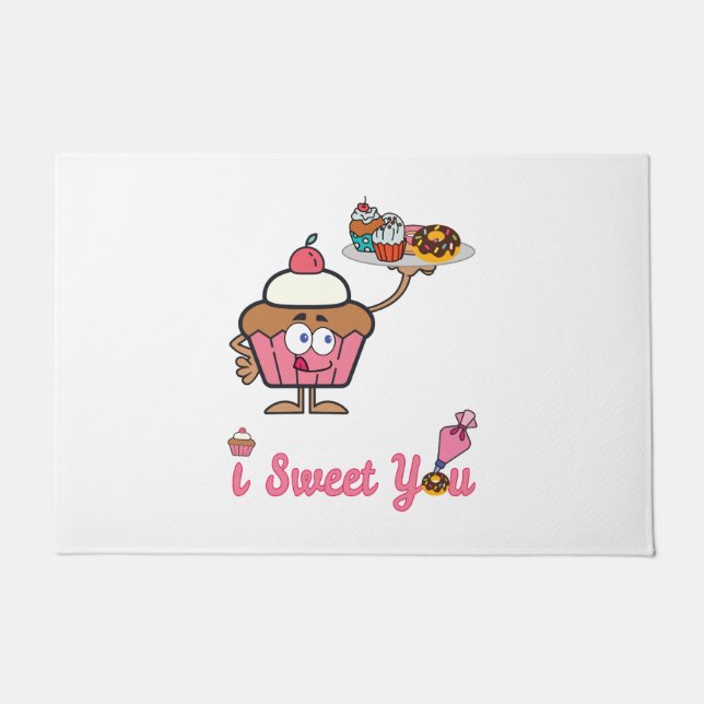 I Sweet You with a Cupcake Doormat (Front)