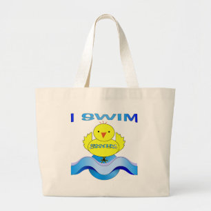 I Swim Large Tote Bag