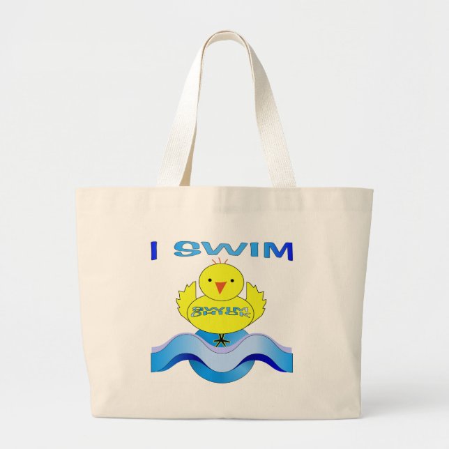 I Swim Large Tote Bag (Front)