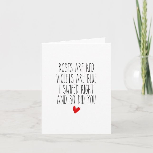I Swiped Right Love Card - Greeting Card - Romance (Front)